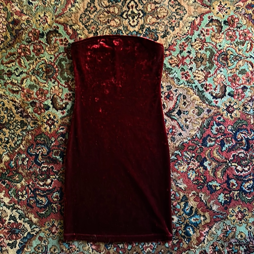 Red velvet dress